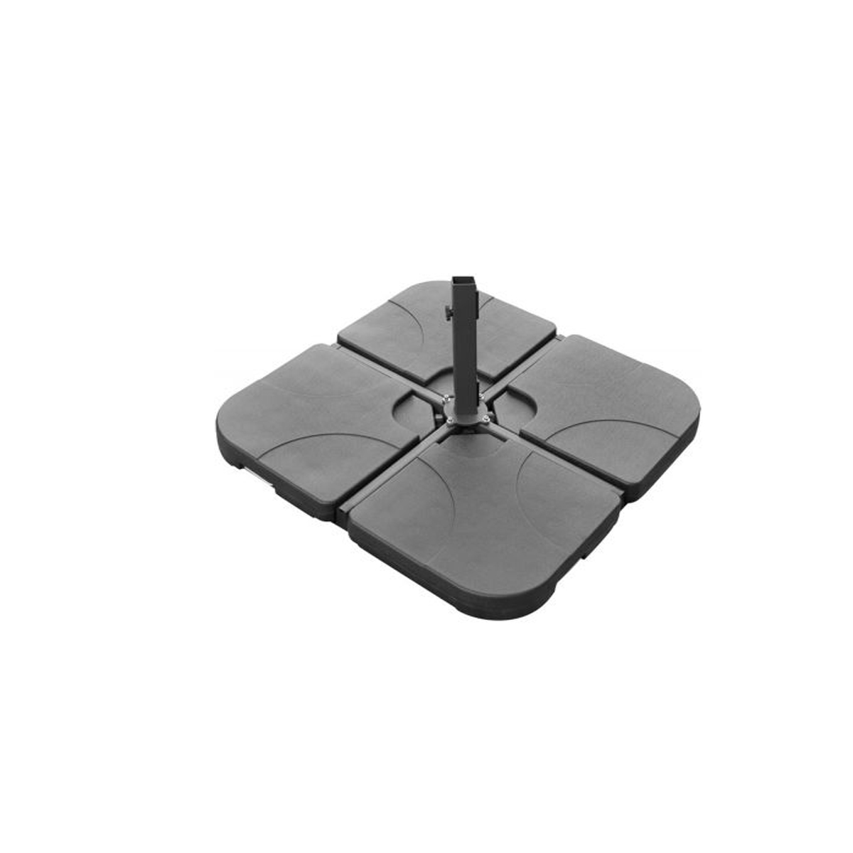 UMBRELLA BASE 50X50XH7.5CM 15LX4PCS BLACK