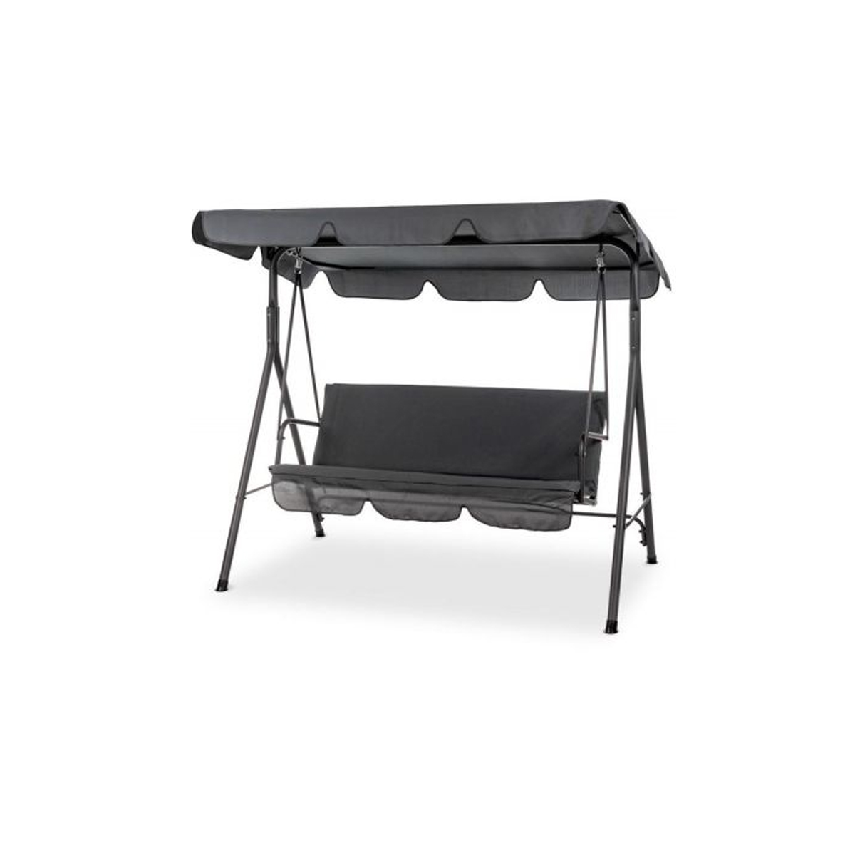 ROCKING 3-SEATER BENCH GRAY