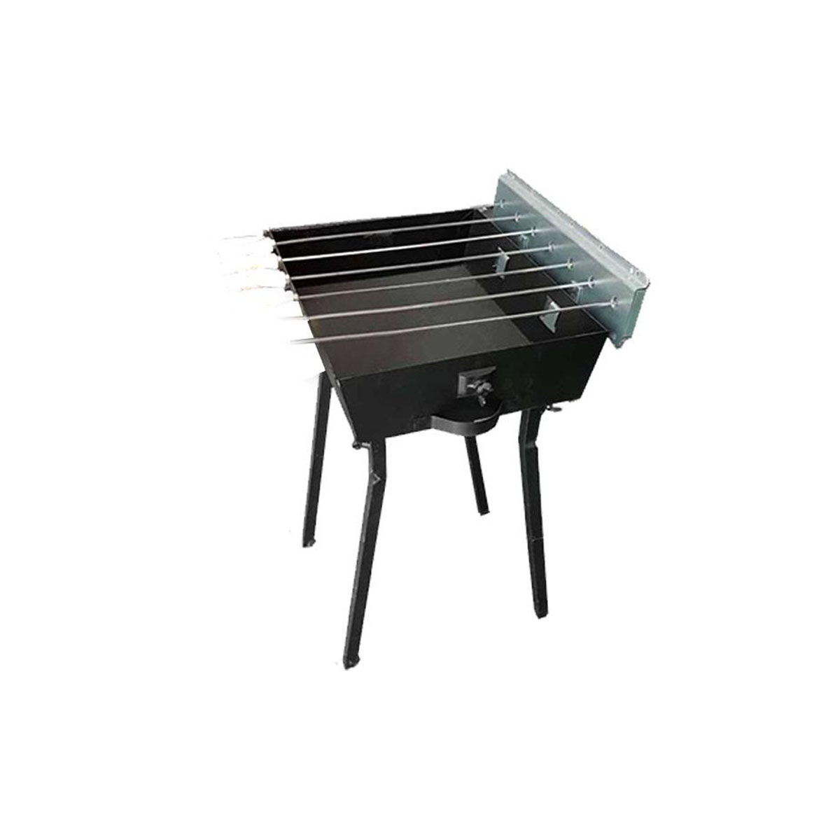 CHARCOAL BBQ BLACK + LEGS + 7 SKEWERS SMALL 40CM