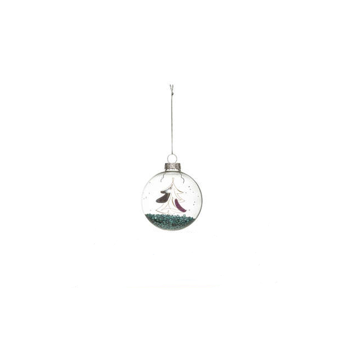 CHRISTMAS BALL TRANSPARENT WITH INSIDE DECOR 7CM