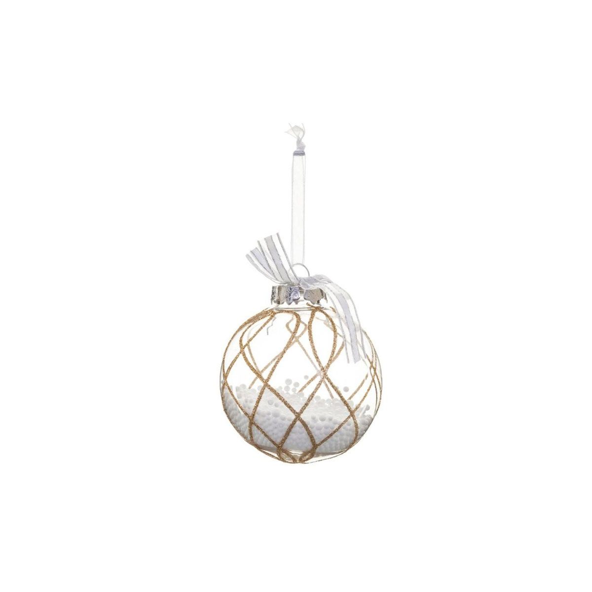 CHRISTMAS BALL TRANSPARENT WITH INSIDE DECOR 8CM