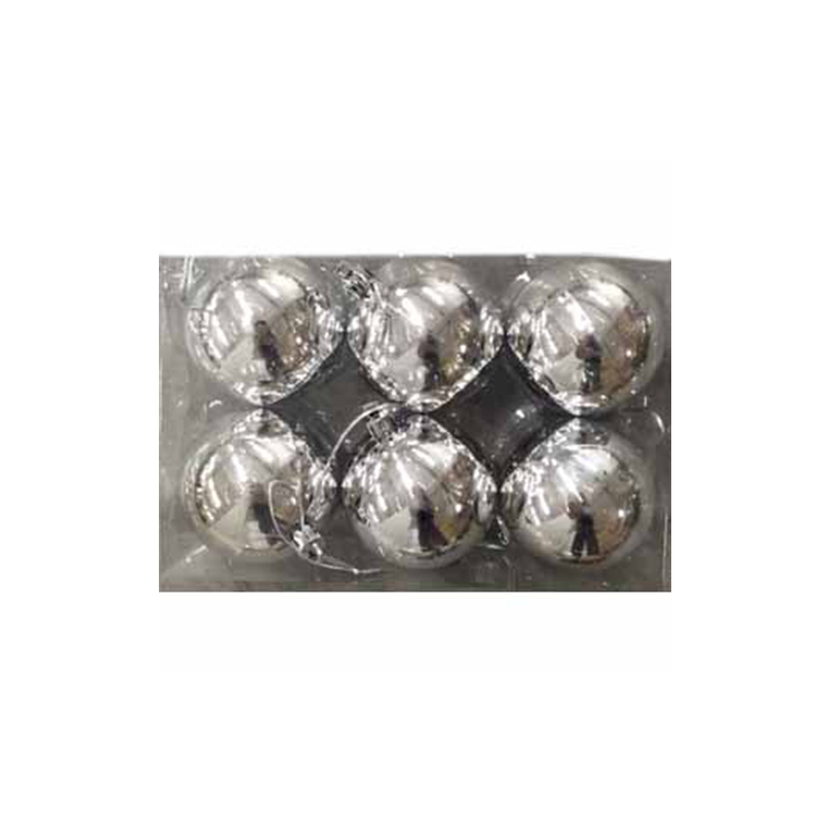 CHRISTMAS BALLS 6CM SILVER 6 PCS