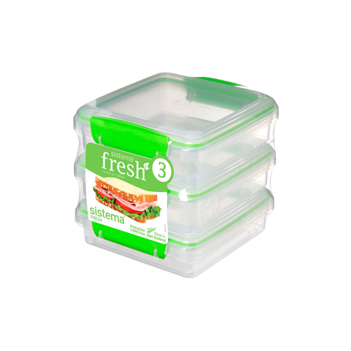 SISTEMA BRILLIANCE ΔΟΧΕΙΟ ΤΡΟΦΙΜΩΝ ΜΕ ΠΩΜΑ 3ΤΕΜ 450ML ΠΡΑΣΙΝΟ