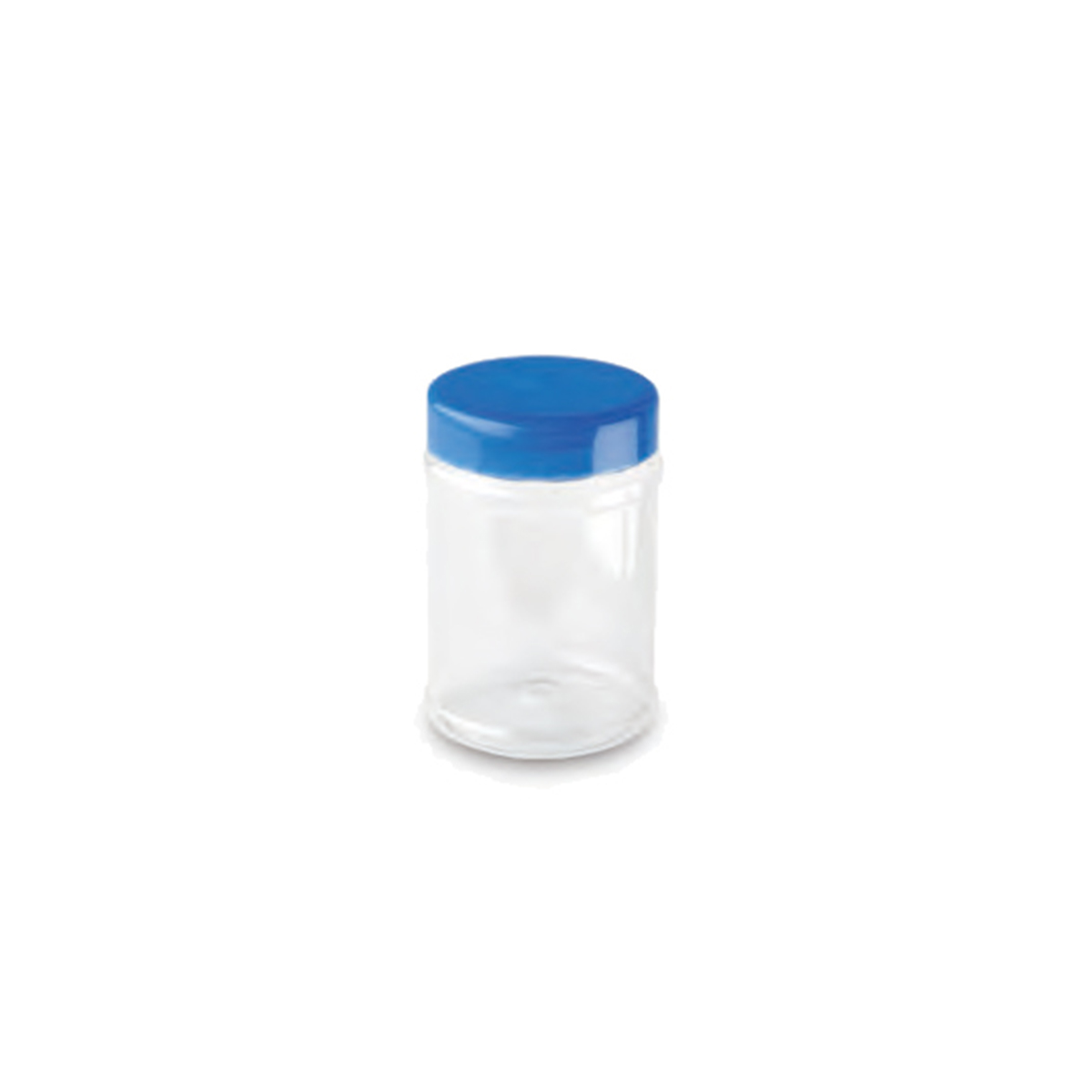 PET PLASTIC JAR TRANSPARENT WITH BLUE CAP