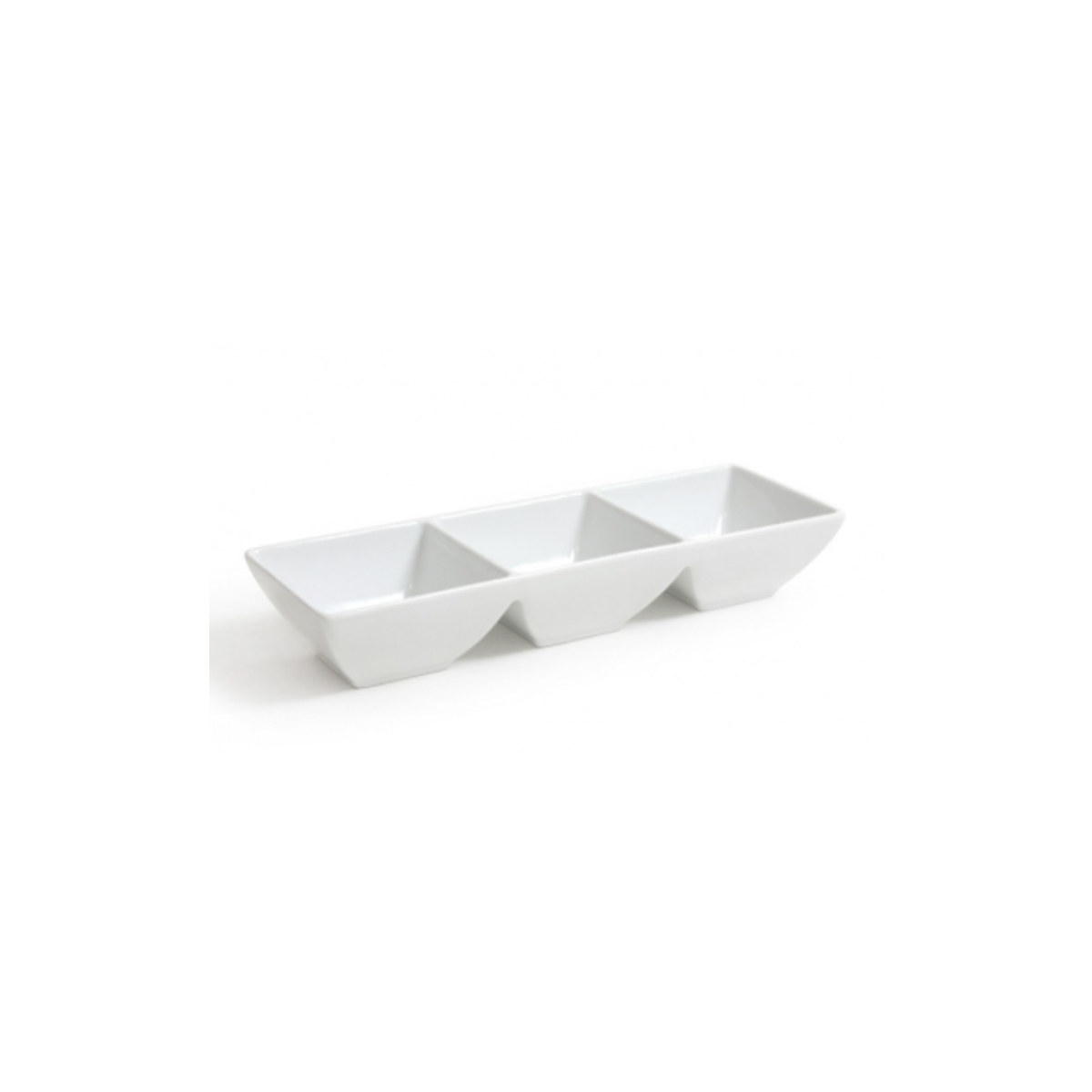 SERVICE CONTAINER WITH 3 SPACES PORCELAIN WHITE V /V 27X9.5