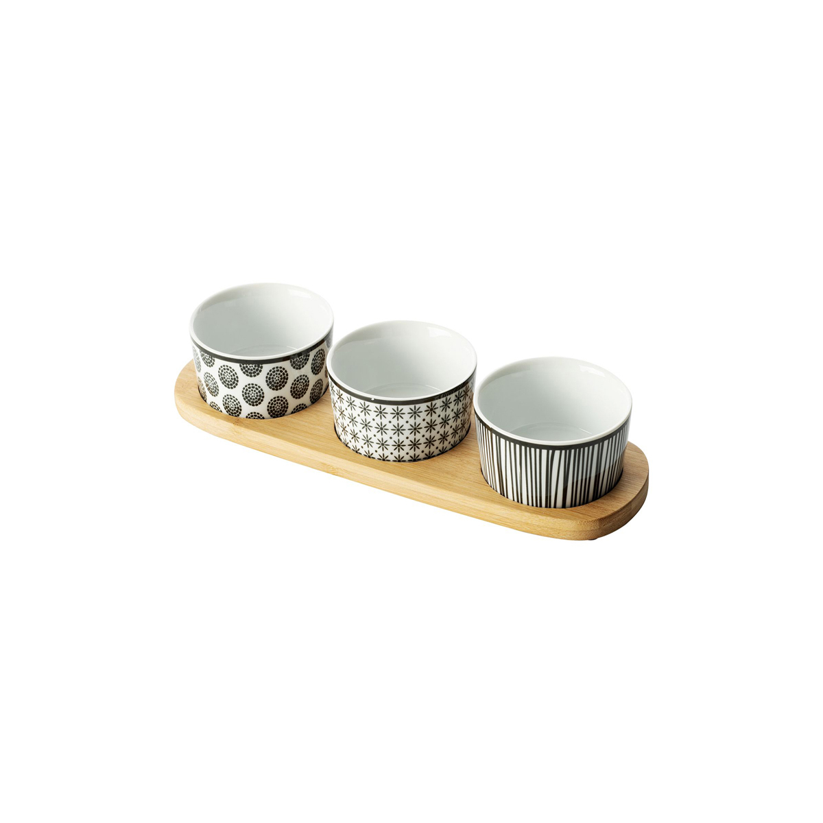 SERVING BOWL ON WOODEN BASE