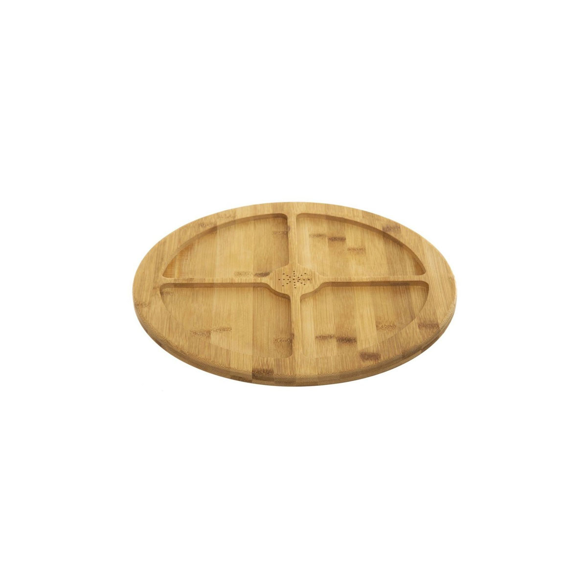 WOODEN SNACK TRAY WITH 4 COMPARTMENTS