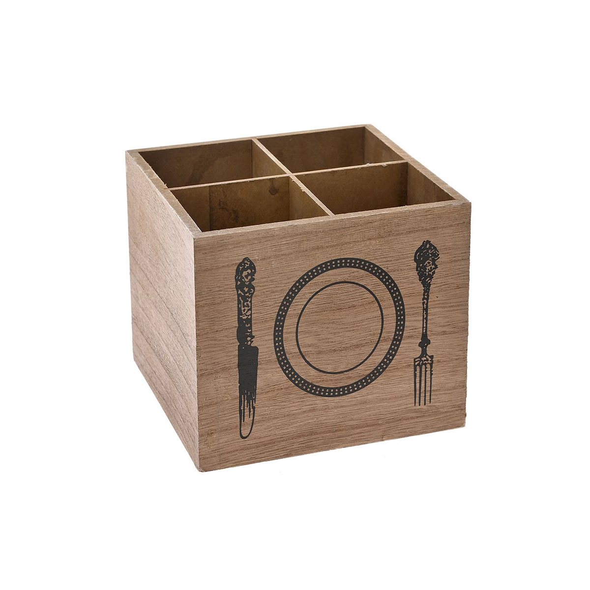 CASE FOR KNIFE FORK 15X15X12CM WOODEN