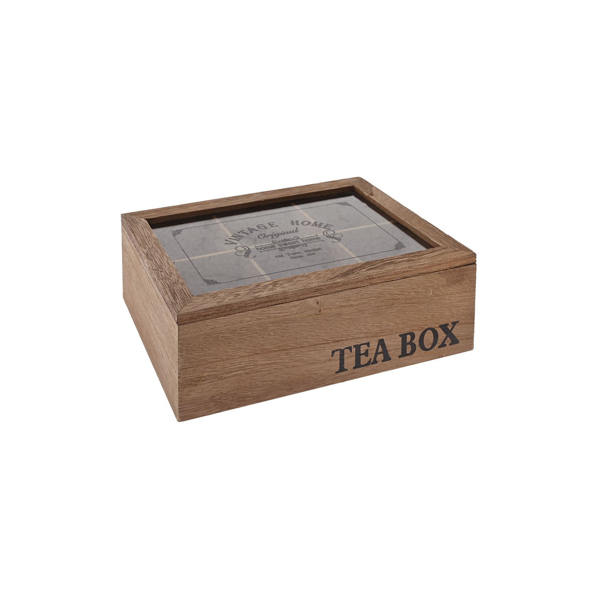 ''VINTAGE HOME'' TEA BOX 24X16X9CM 6 WOODEN BOXES
