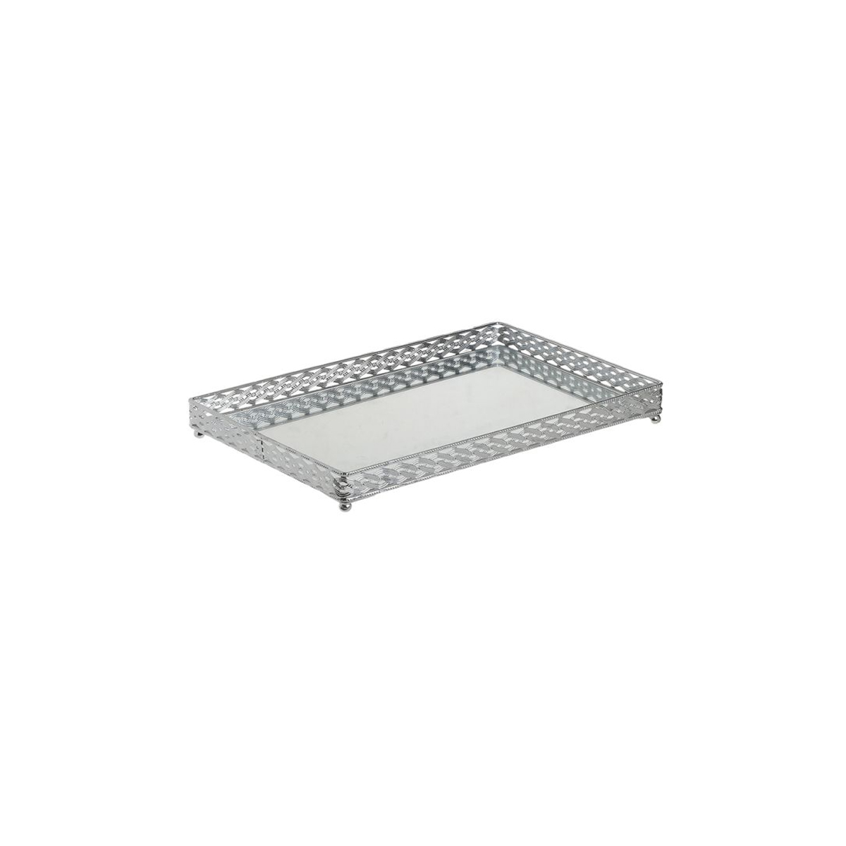 TRAY WITH MIRROR WITH METAL FRAME