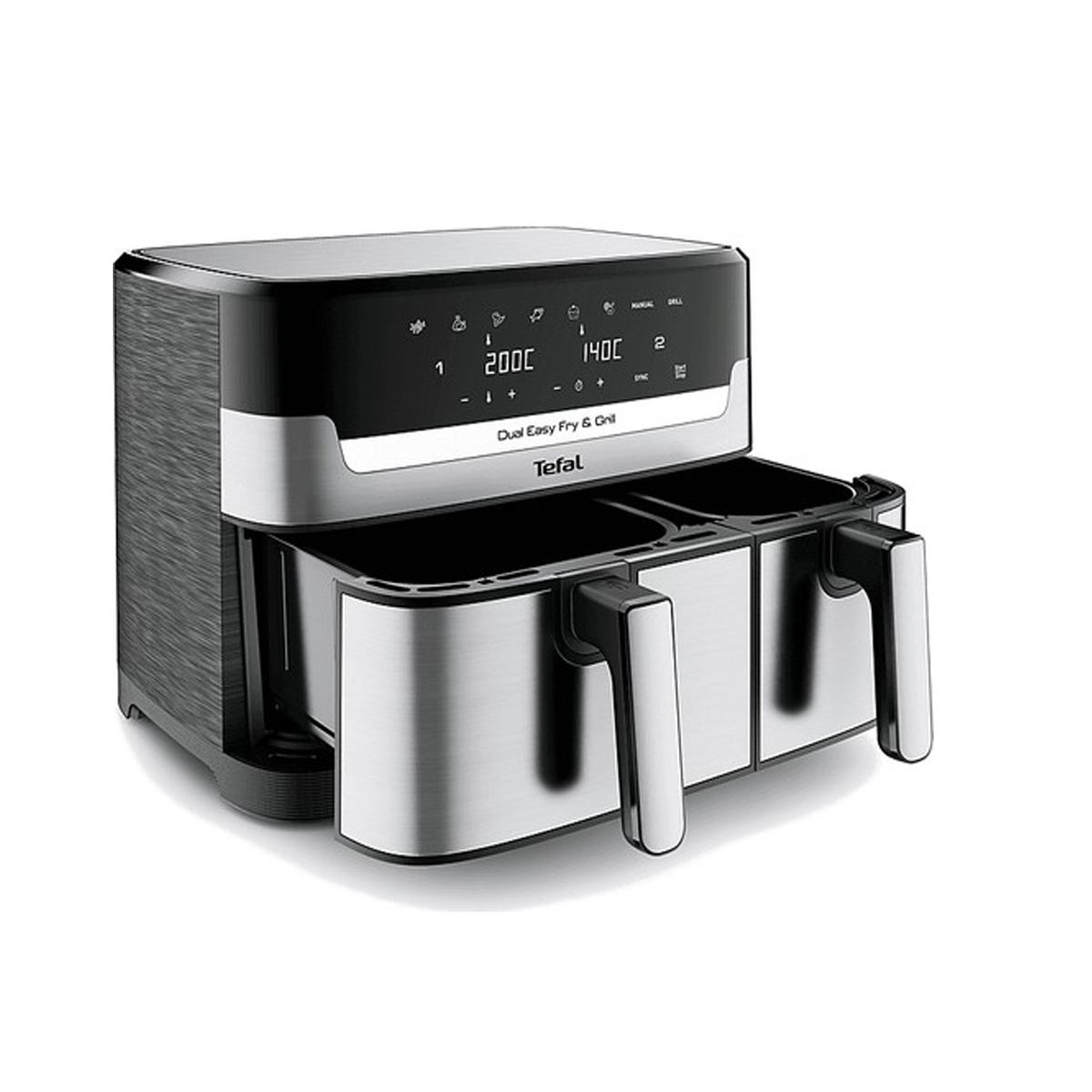 TEFAL ΦΡΙΤΕΖΑ ΑΕΡΟΣ ΜΕ ΔΙΠΛΟ ΚΑΔΟ  S/STEEL ΜΑΥΡΗ 8.3L