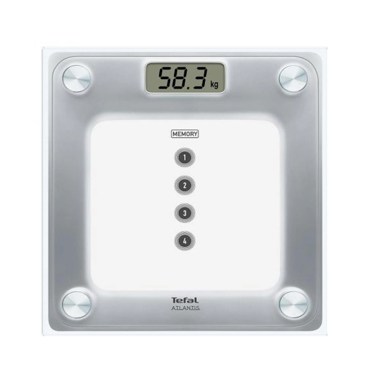 TEFAL ΗΛΕΚΤΡΟΝΙΚΗ ΖΥΓΑΡΙΑ ΜΠΑΝΙΟΥ ATLANTIS MEMO ΔΙΑΦΑΝΗ