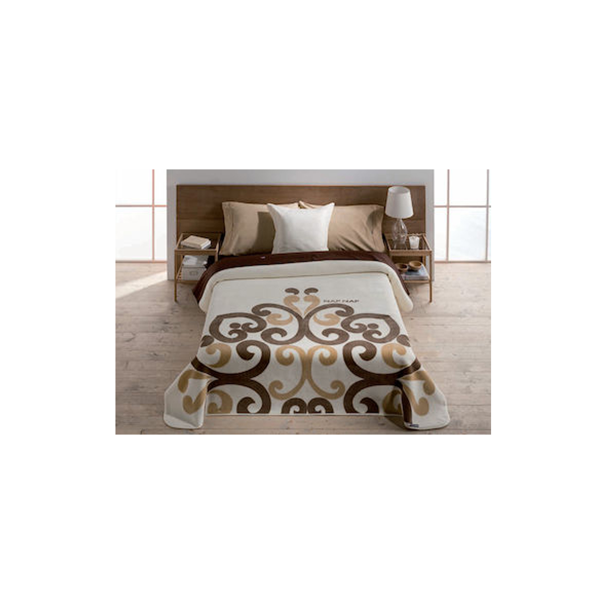 NAF NAF BLANKET AVA C.05 DOUBLE 220X240CM BEIGE BROWN