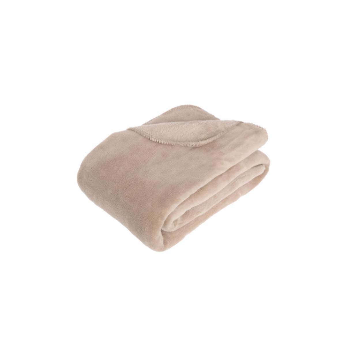 BLANKET MICROFIBER 180X230CM BEIGE
