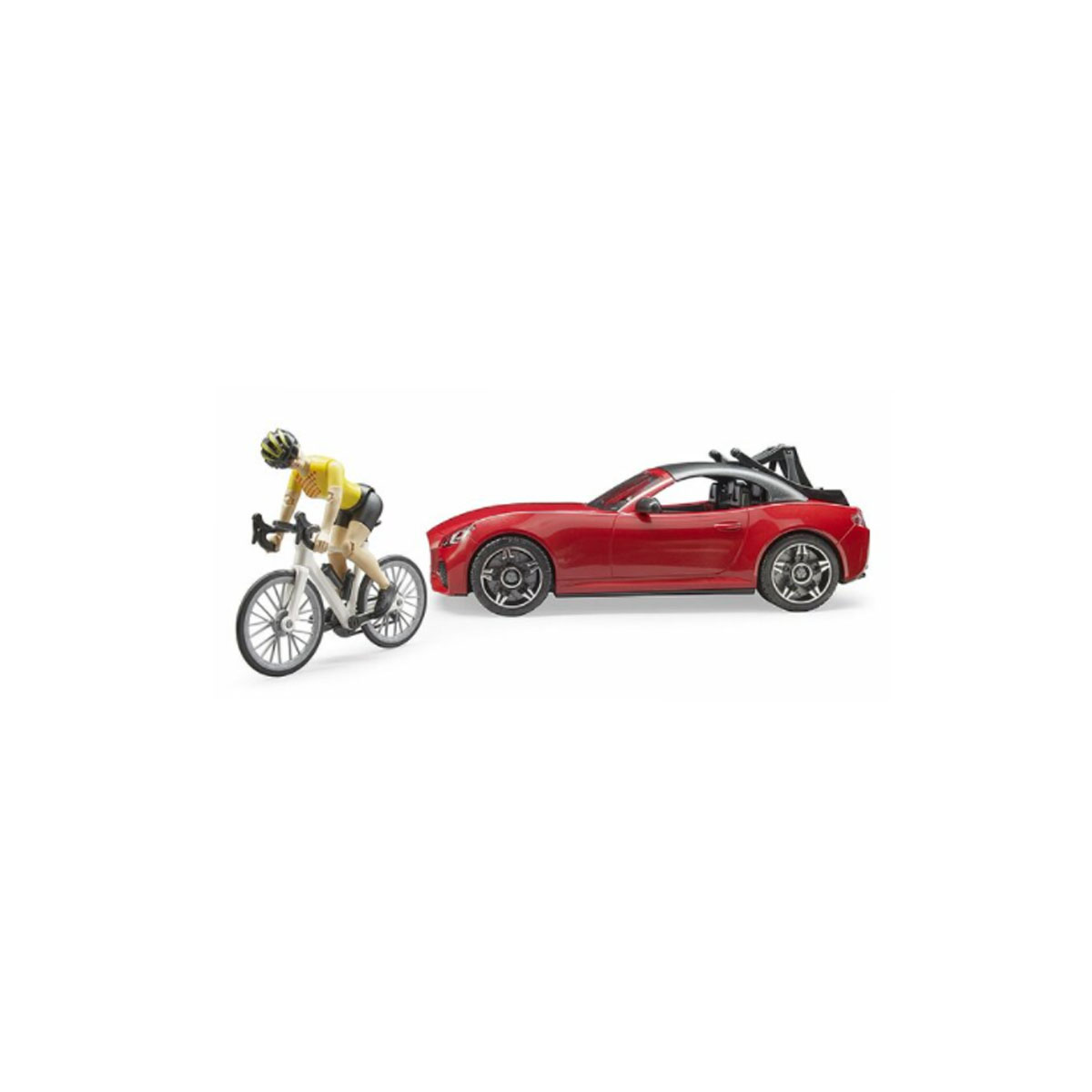 CAR WITH BICYCLE AND RIDER