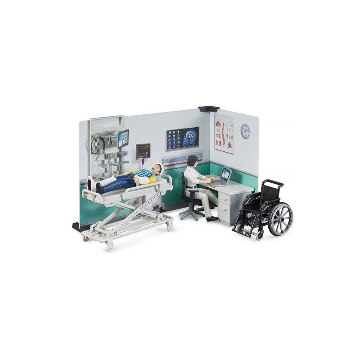 CLINIC SET WITH PATIENT AND DOCTOR