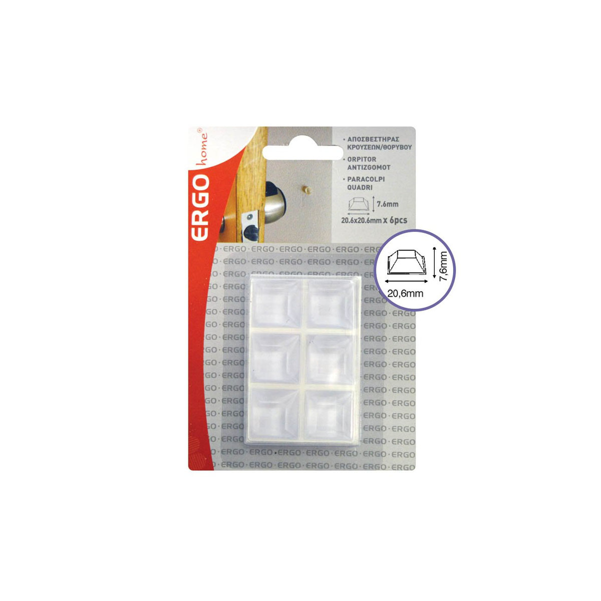 SHOCK / NOISE DAMPER PL 6 PCS 20.6X20.6ΜΜ DF