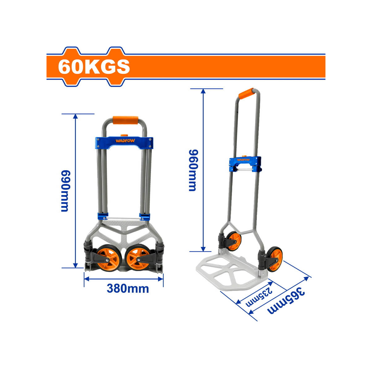WADFOW TRANSPORT TROLLEY FOLDABLE 60KG