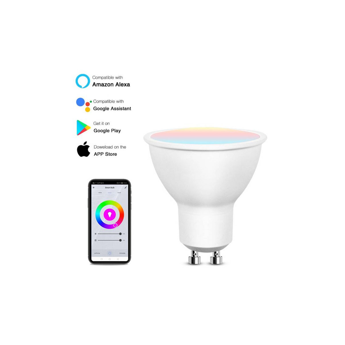 LAMP LED RGB GV10 5W 400LM TUNABLE WHITE WIFI CONTROL