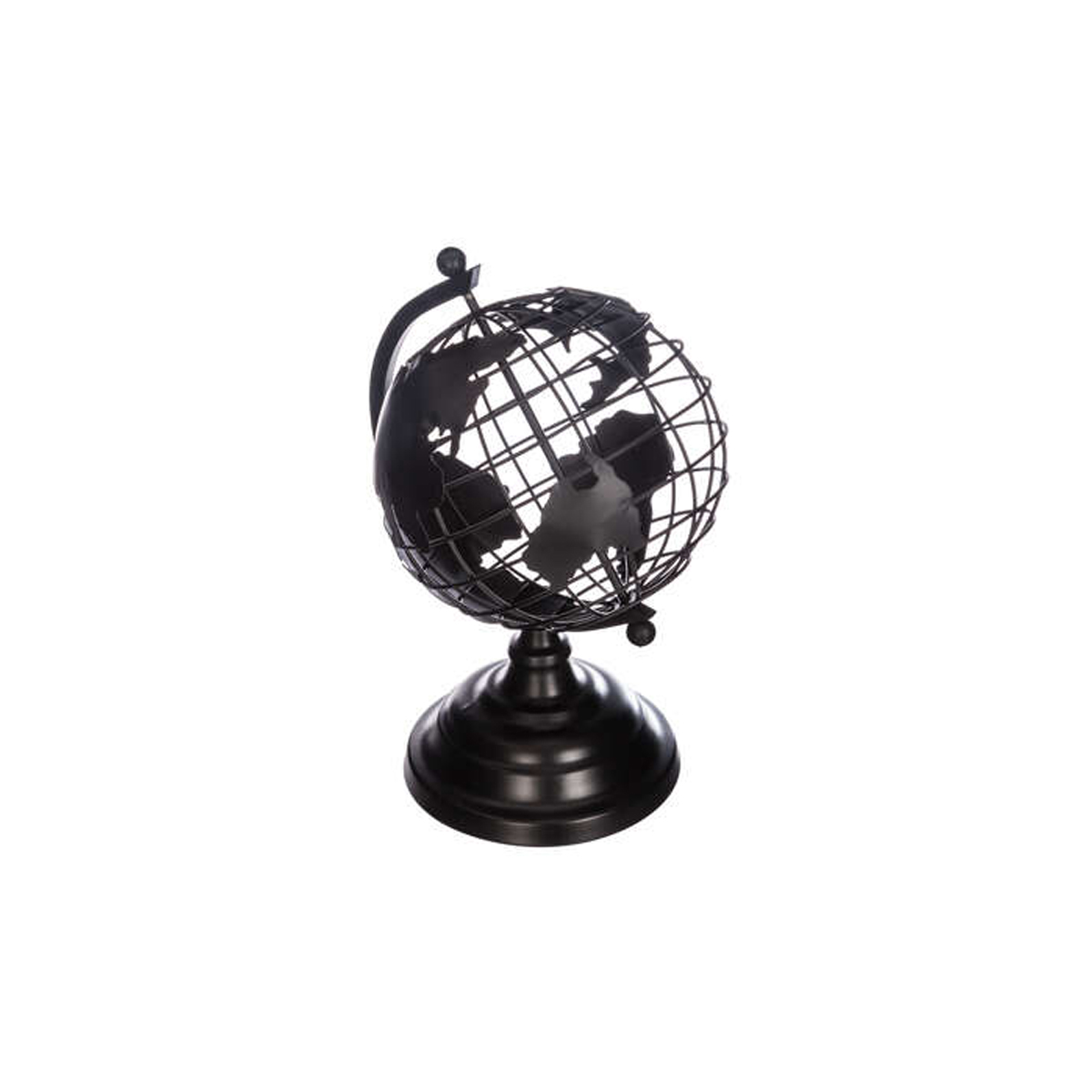 METAL GLOBE BLACK 19Χ17Χ28,5CM