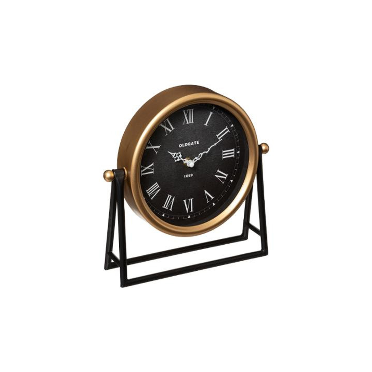 WATCH WITH STAND BLACK WITH GOLD 27X5.2X26.5CM