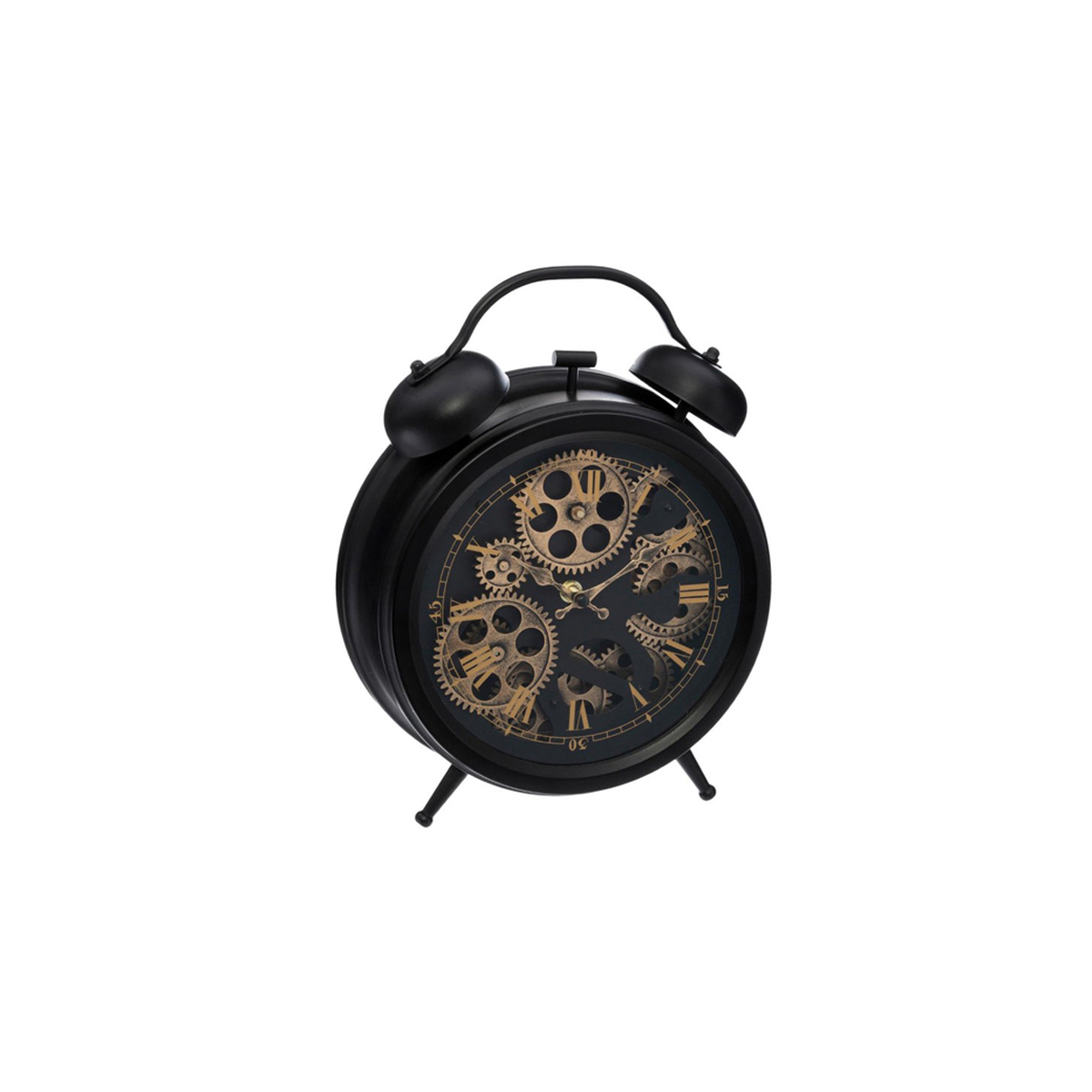 TABLE CLOCK 26X33.5CM METALLIC BLACK