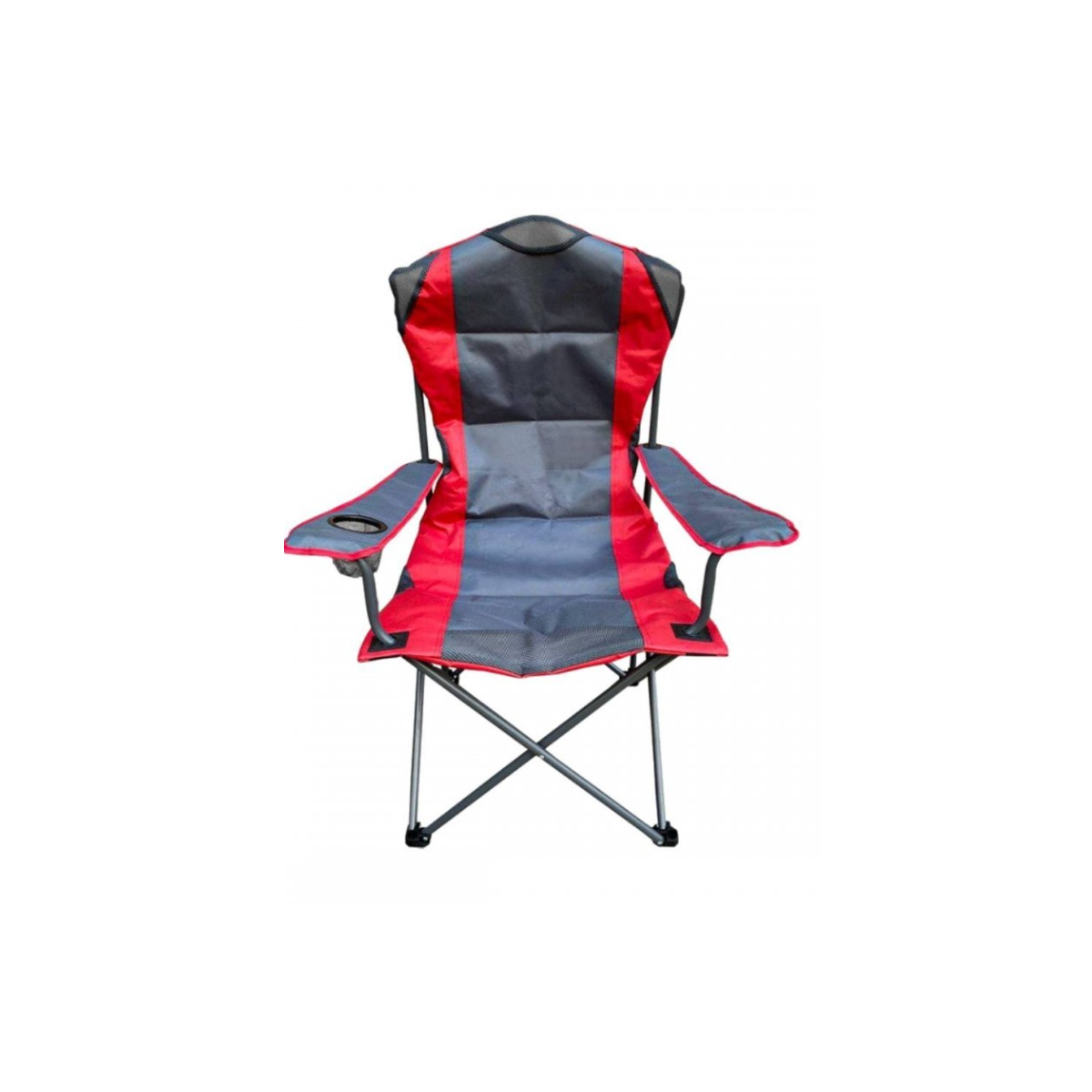 FOLDING CHAIR WITH DRINK CASE 58Χ109CM RED / GRAY