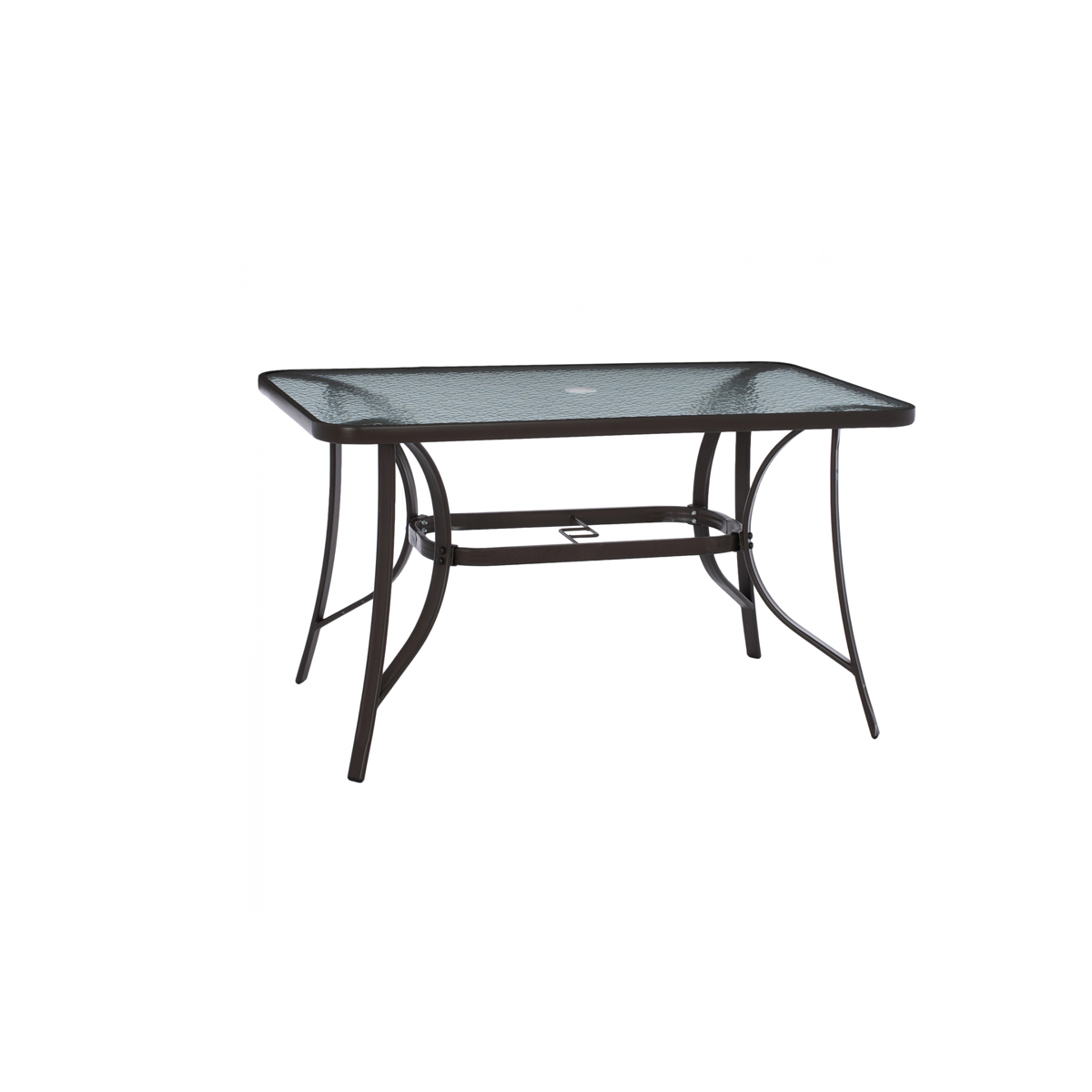 BRAVO METAL TABLE WITH UMBRELLA HOLE 120X70XH72CM