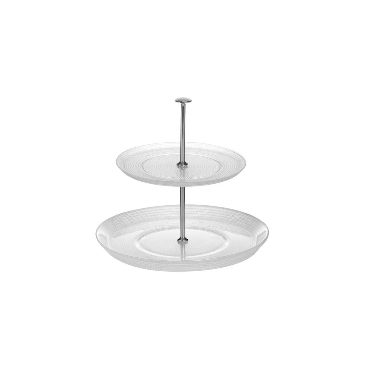 2-TIER TRANSPARENT GLASS PLATE Φ29X26CM