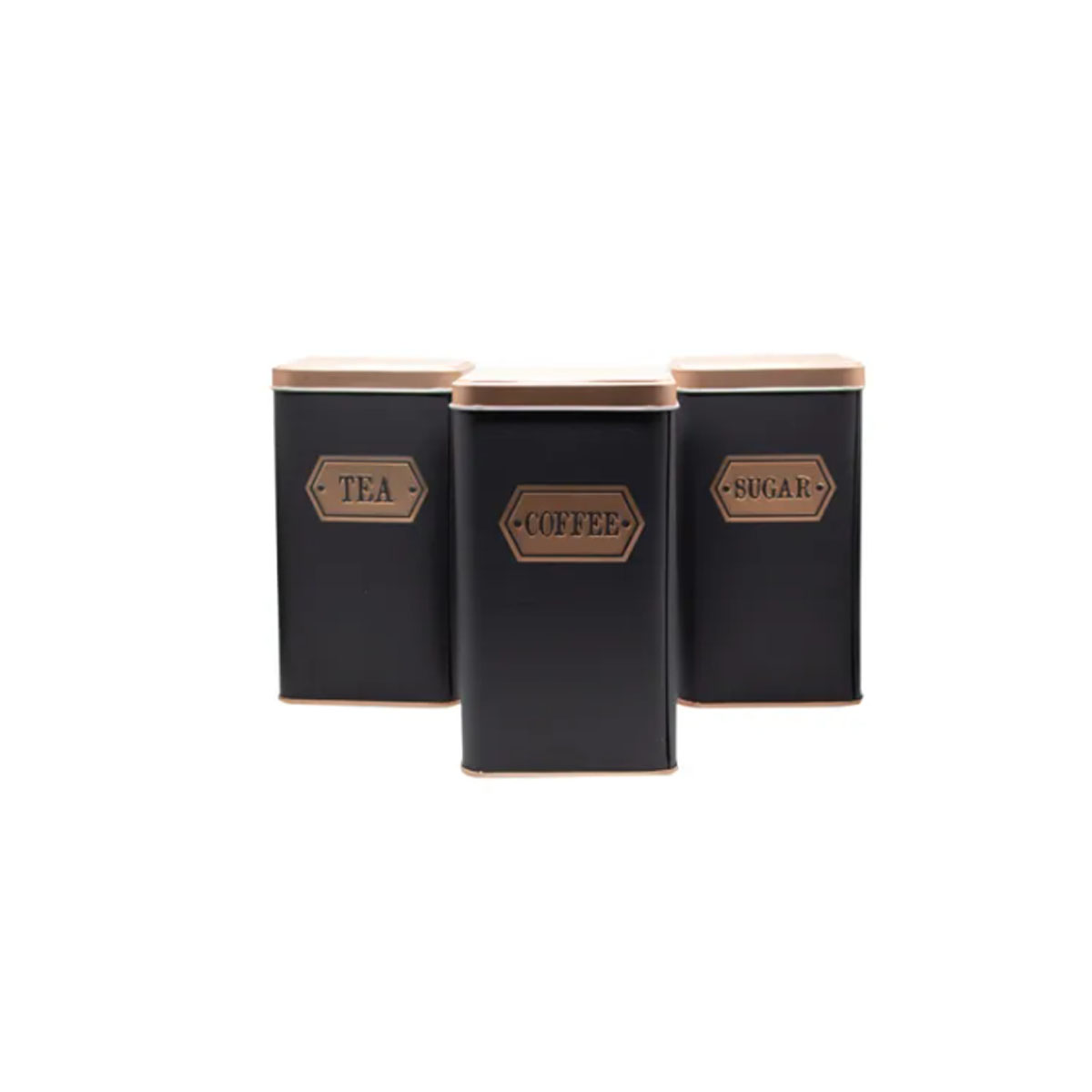 SET OF SQUARE COFFEE-SUGAR-TEA CONTAINERS
