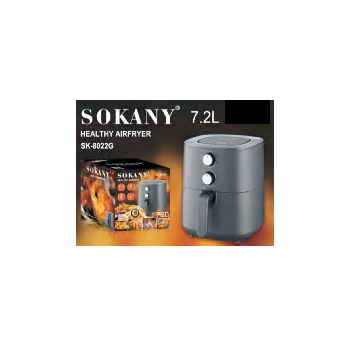 SOKANY AIR FRYER 7.2L 1800W
