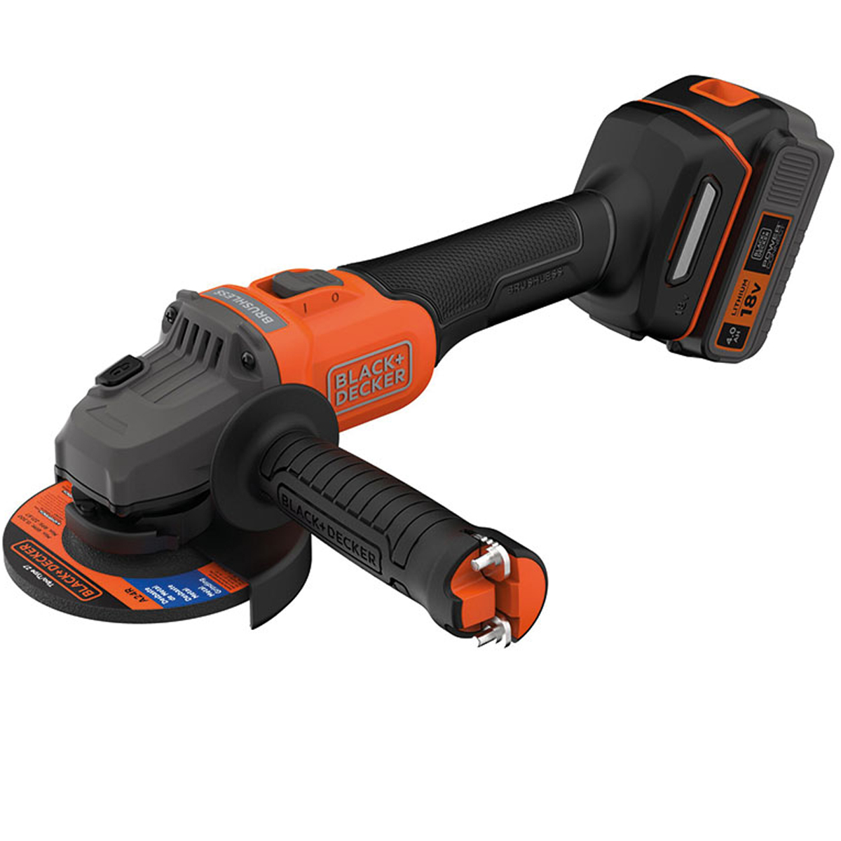 BL ANGLE WHEEL 18V/115MM-1 BATTERY + CHARGER + 3 DISCS