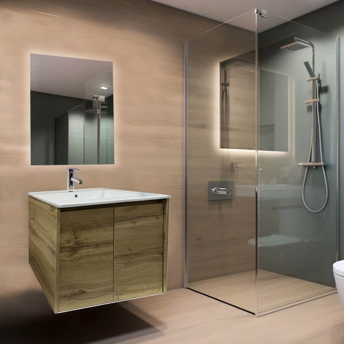 CABINET FOR BATHROOM FURNITURE LUDOVICA WITH 2 DOORS 600X460X500