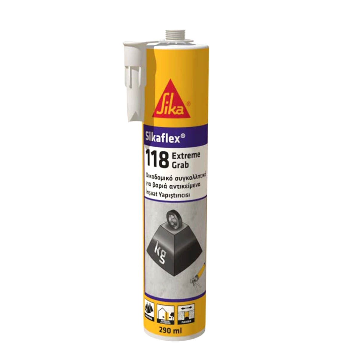 SIKAFLEX 118 SILICONE EXTREME GRAB 290ML WHITE