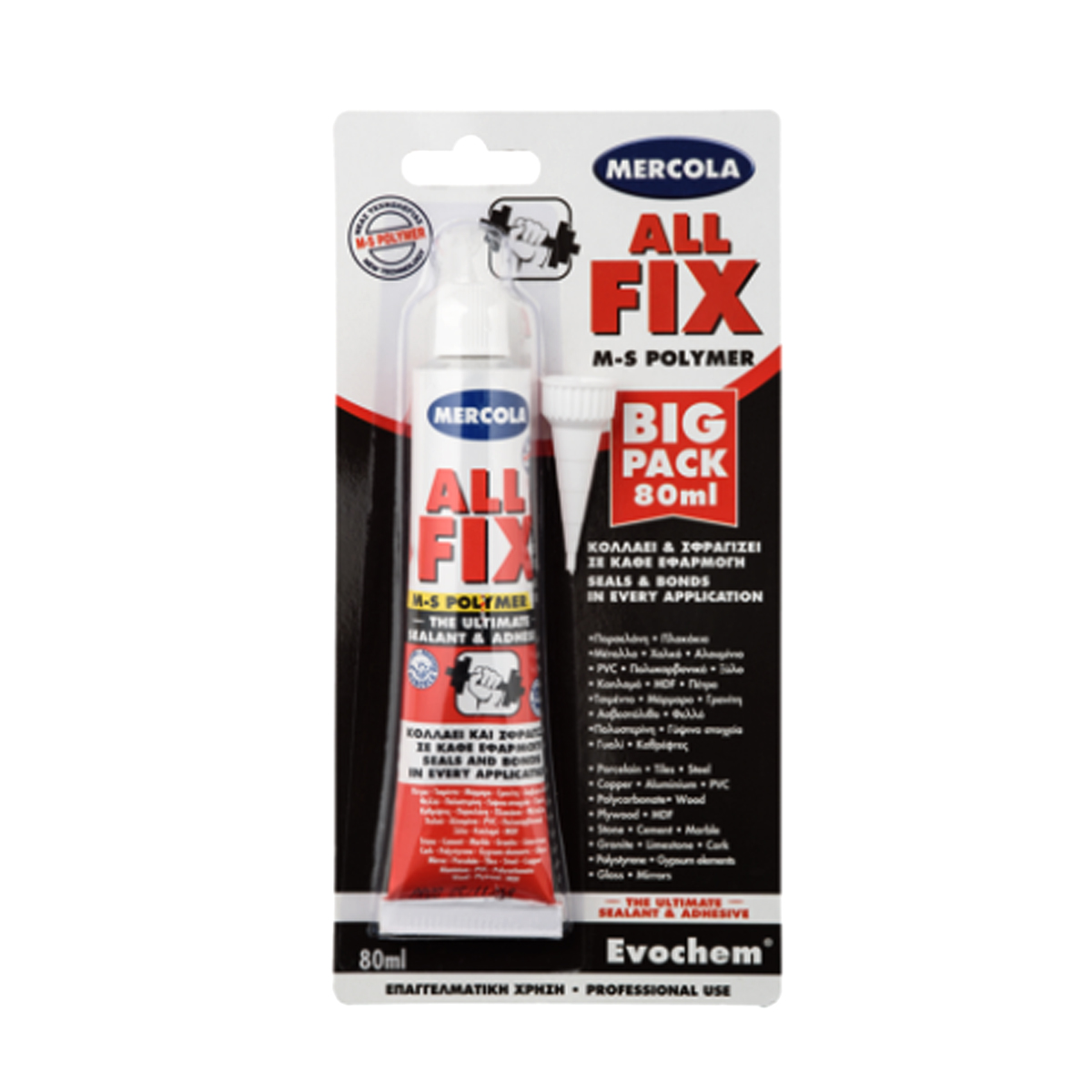 MERCOLA ALL FIX MS POLYMER ADHESIVE & SEALANT TRANSPARENT 80ML