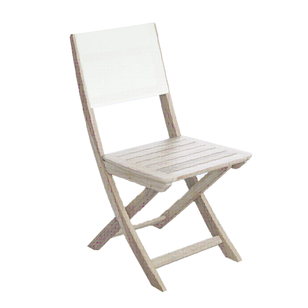 WOODEN CHAIR FOLDING WITH WHITE CLOTHES BACK ACACIA