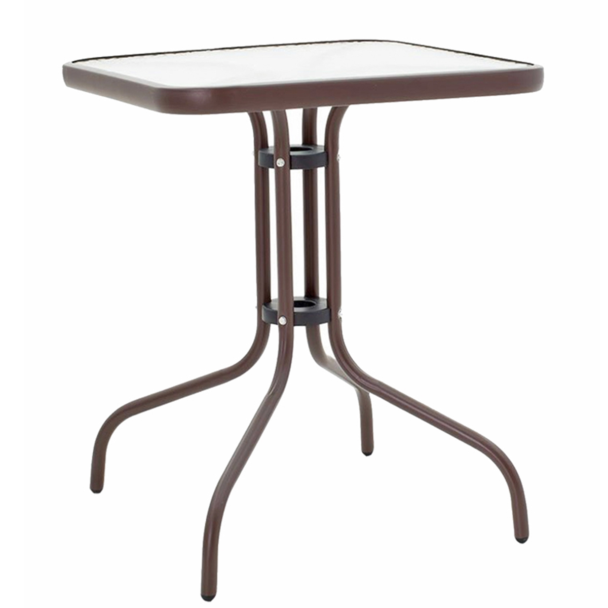 WATSON METAL TABLE WITH GLASS SURFACE 60Χ60Χ70CM