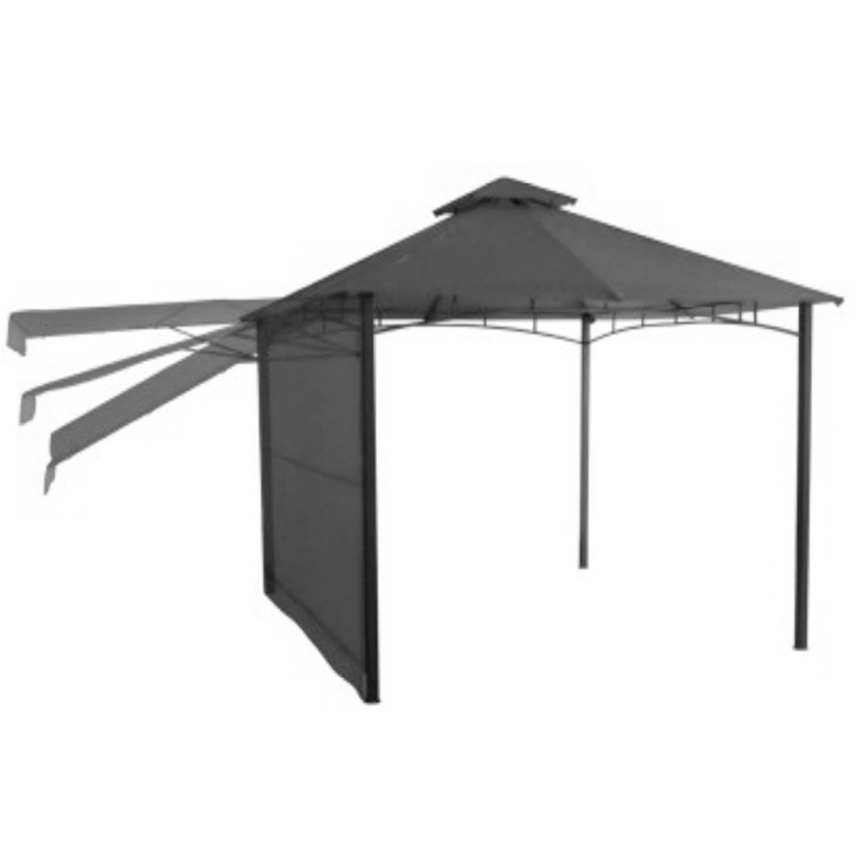 L.H GARDEN ΓΚΑΖΕΠΟ ΜΕ ΑΝΑΚΛΙΝΟΜΕΝΟ ΠΛΑΪΝΟ 3X3M ΑΝΘΡΑΚΙ