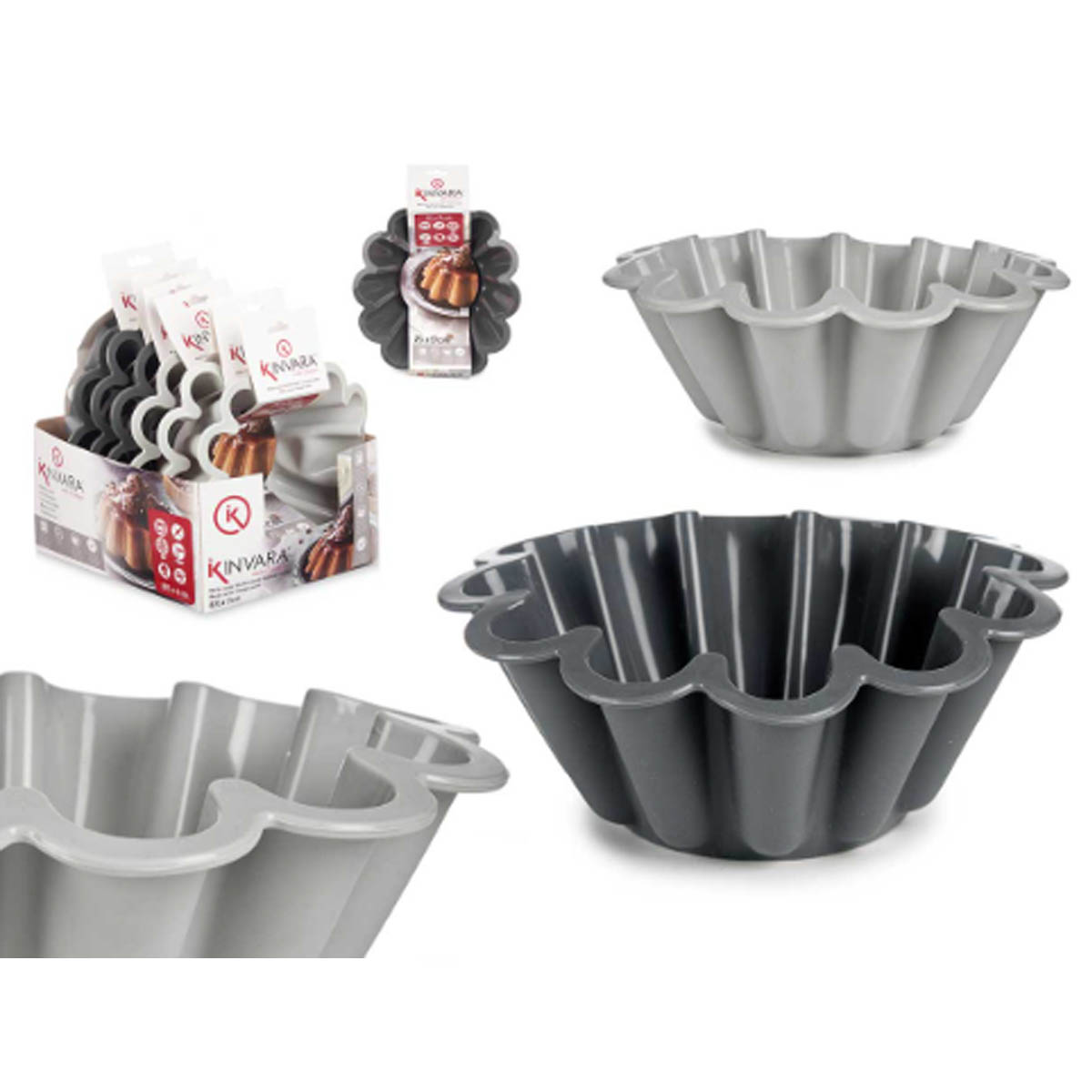 SILICONE MOLD 24.5X8.5X24.5CM GREY/WHITE