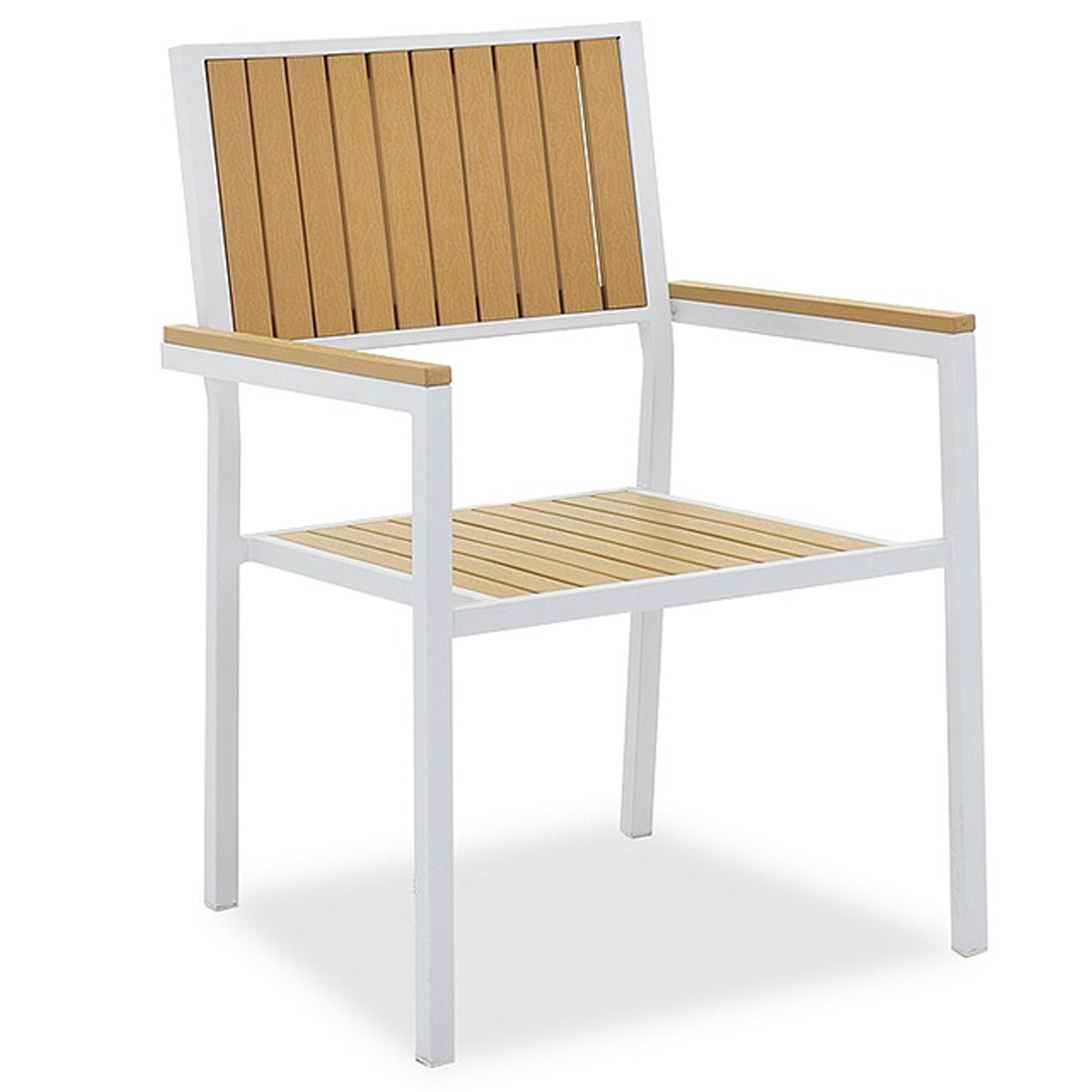METAL TESSA CHAIR WHITE WITH WOOD